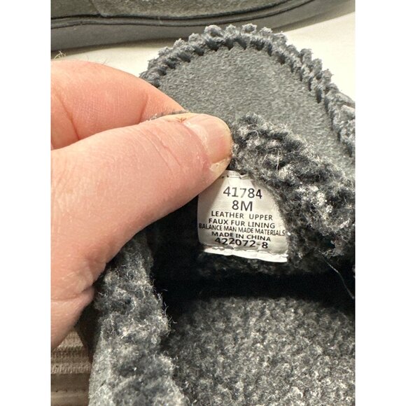 Minnetonka Frita Slip-on Black Moccasin Slippers With Faux Fur Lining Size 8 - Picture 8 of 12